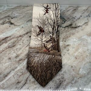 Eddie Bauer Men's Tie Mallard Ducks Silk Necktie